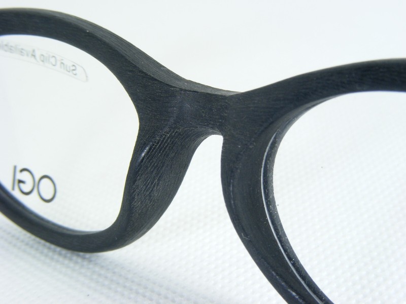 "FOR PARTS" OGI INNOVATION 7134 153 BRUSHED BLACK WOOD EYEGLASSES 49-17-140mm gallery