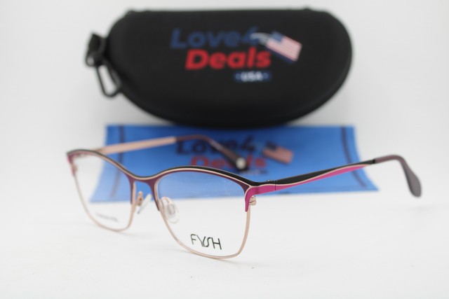 NEW FYSH 3731 M207 PINK PURPLE GOLD GUNMETAL AUTHENTIC EYEGLASSES 54-17