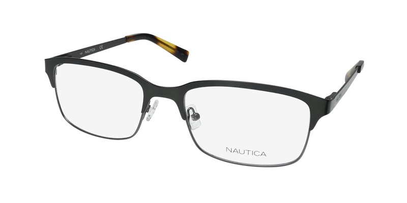 NEW NAUTICA N9104 EYEGLASS FRAME 325 METAL & PLASTIC FULL-RIM MENS BROWLINE