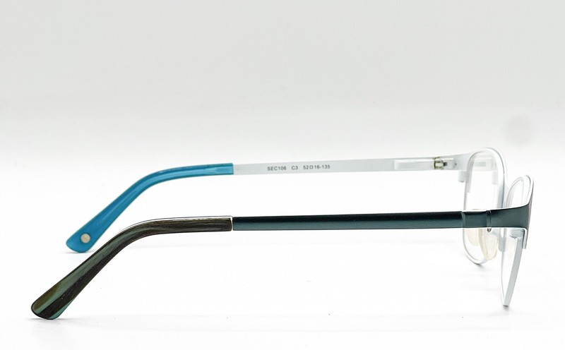 NEW CLASSIQUE EYE ESSENTIALS SEC106 C3 TEAL WHITE GREEN EYEGLASSES 52-16 gallery