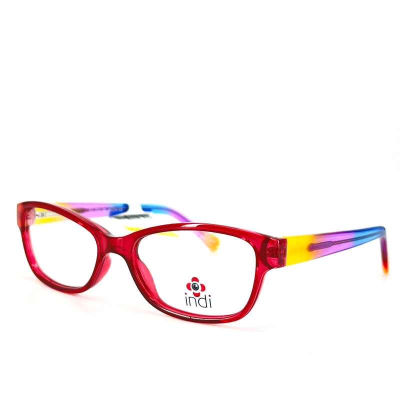 Indi KG 7001 PK Eyeglasses Frames Blue Purple Orange Square Striped 49-15-135