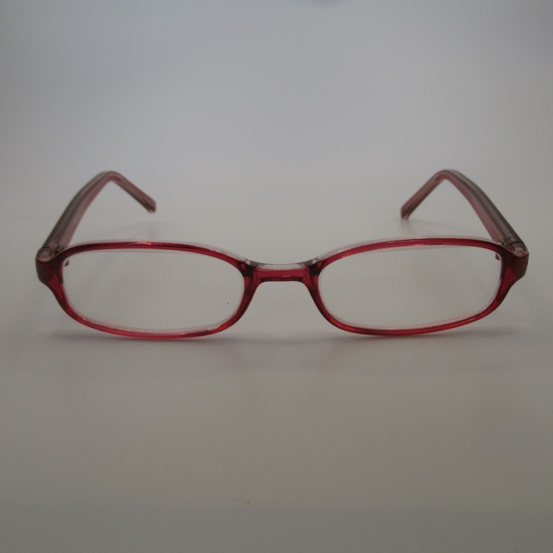 Brittany Eyeglass Frames Rose Crystal Red Oval 50-19-130 Full Rim Plastic