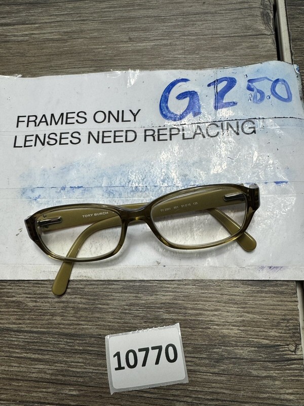 TORY BURCH TY2001 801 Eyeglasses Frame 51-15-135 Beige Crystal/Gold Brown