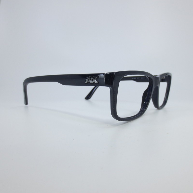 Armani Exchange AX3016 8177 Black Rectangular Eyeglasses Frames 53-17-145 Mens gallery