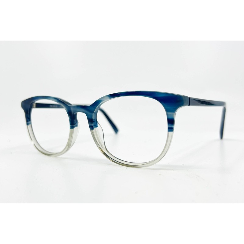 Warby Parker Durand Eyeglasses Women Blue Clear Round Frames 50-20-145