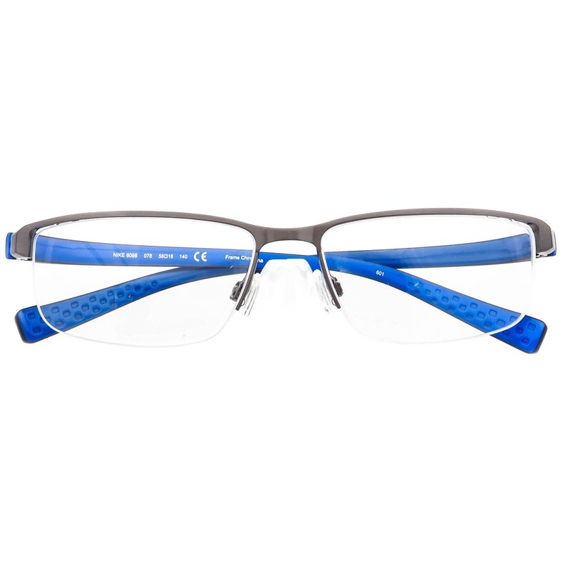 Nike Men's Eyeglasses 8098 078 Gunmetal/Matte Gray Half Rim Frame 56[]16 140 gallery