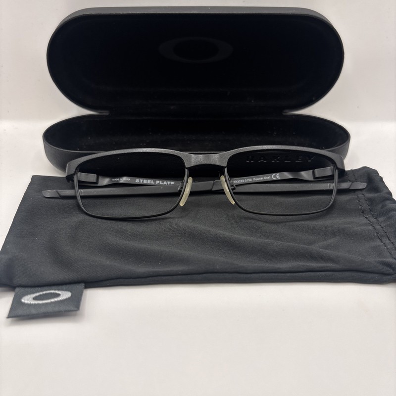 Oakley OX3222-0152 Steel Plate Eyeglass Frames 52-18-141 Powder Coal