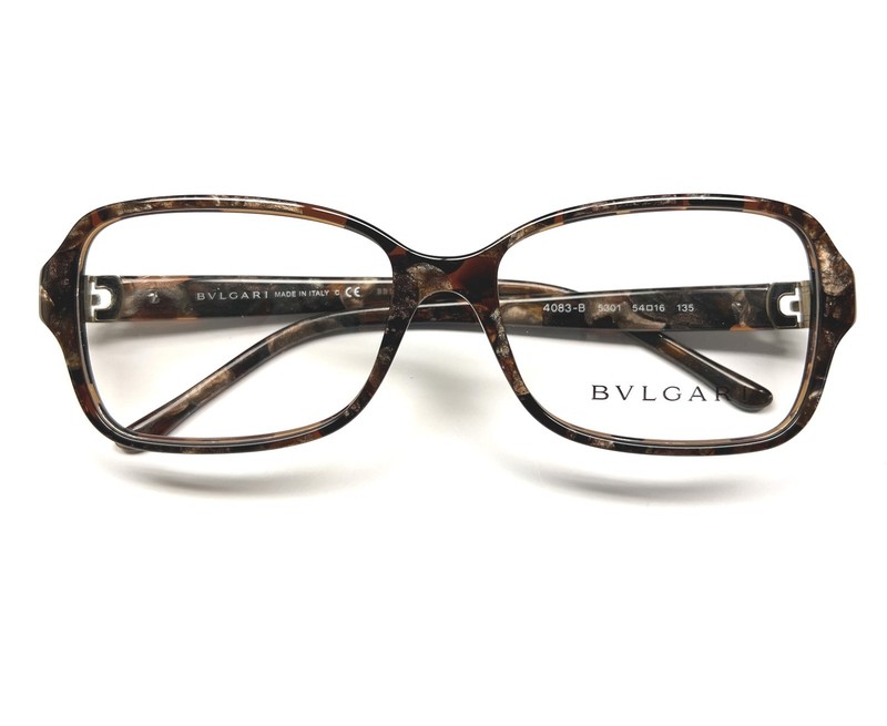 Bvlgari Eyeglasses BV4083B 5301 Glasses Brown Marble Swarovski Crystals No Case gallery