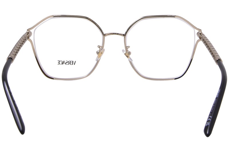 Versace VE1299D 1425 Eyeglasses Frame Women's Pale Gold/Black Full Rim 55mm gallery
