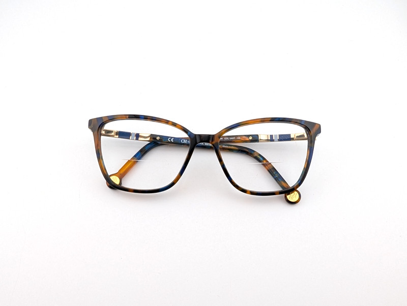 Carolina Herrera Eyeglasses, Frames Only, VHE889K 0ADT, 53-15-135, Brown/Blue