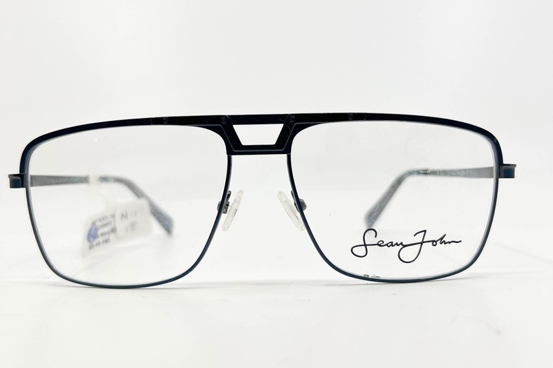 Sean John SJO 5116 Matte Navy Shiny Gun Eyeglass Frames Only 59-16-145