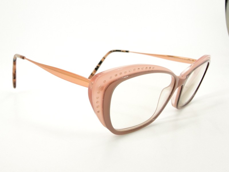 Jean Lafont Corse Eyeglasses FRAMES 7100 Pink 52[]15-138 Brown Cat Eye L708
