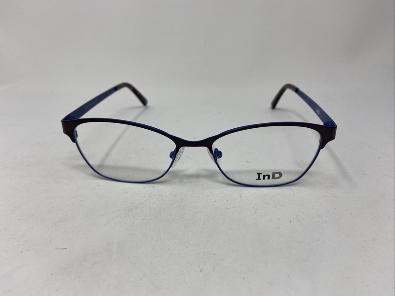 InD EYEWEAR 393 C1 52/17/140 DARK PURPLE BLUE EYEGLASSES FRAME HJ76