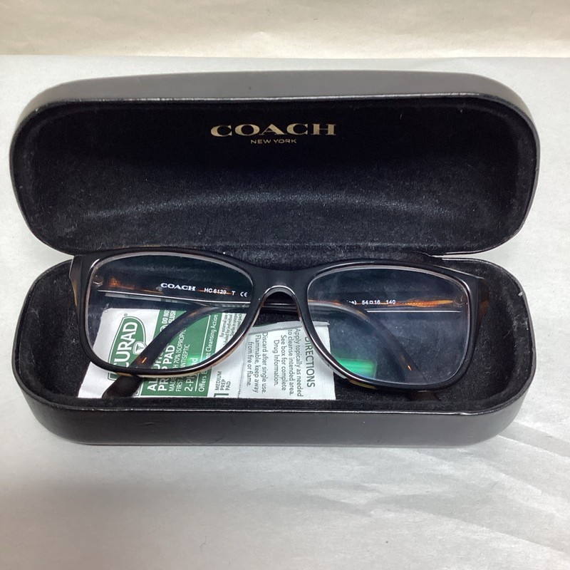 Coach Hc 6129 5446 Black/Tortoise Rectangle Eyeglasses Frames 54-16-140 gallery