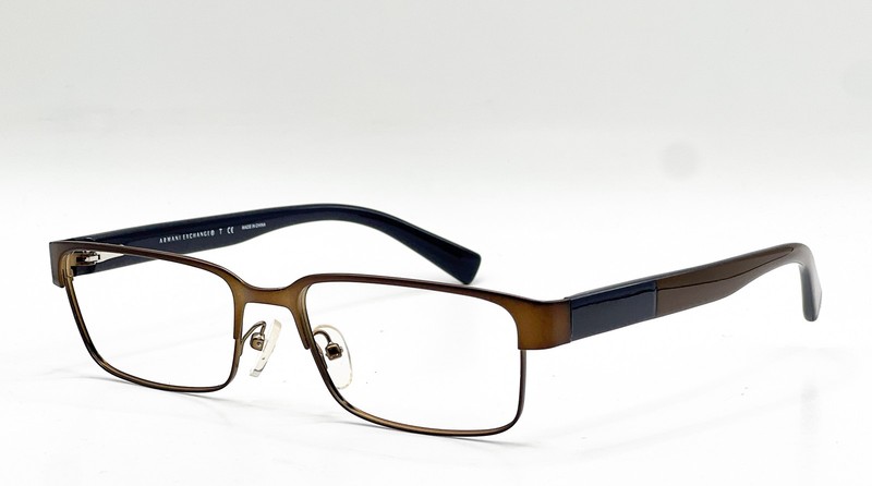 Armani Exchange AX 1017 6069 Satin Brown Rectangle Eyeglass Frames 54-17-140