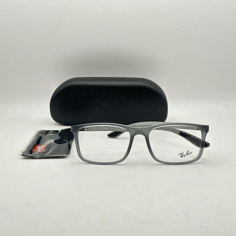 Ray Ban Mens Square Lightweight Full Rim Eyeglasses RX8908 Gray