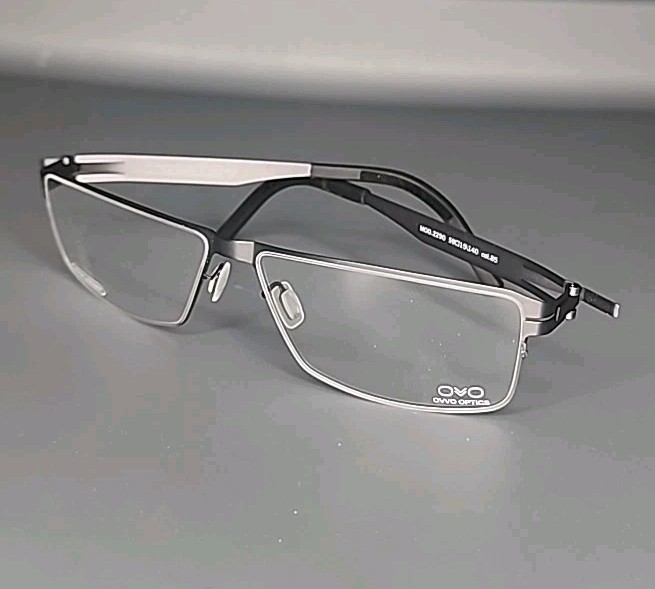 OVVO Optics 2290 Graphite Color Handmade Titanium Eyeglass Frame 59/15/140