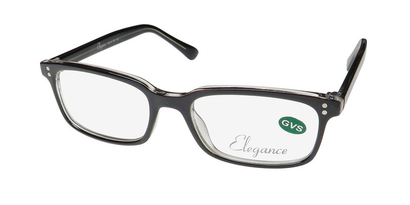 NEW ELEGANCE EL216 EYEGLASSES 50-17-140 PLASTIC FULL-RIM BLACK RECTANGULAR 001