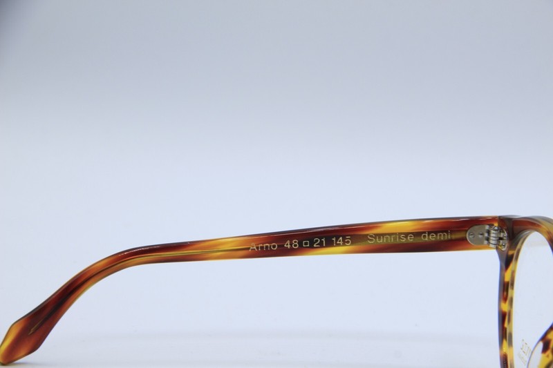 NEW FIRENZE OCCHIALI ARNO SUNRISE DEMI BROWN HORN AUTHENTIC EYEGLASSES 48-21 gallery