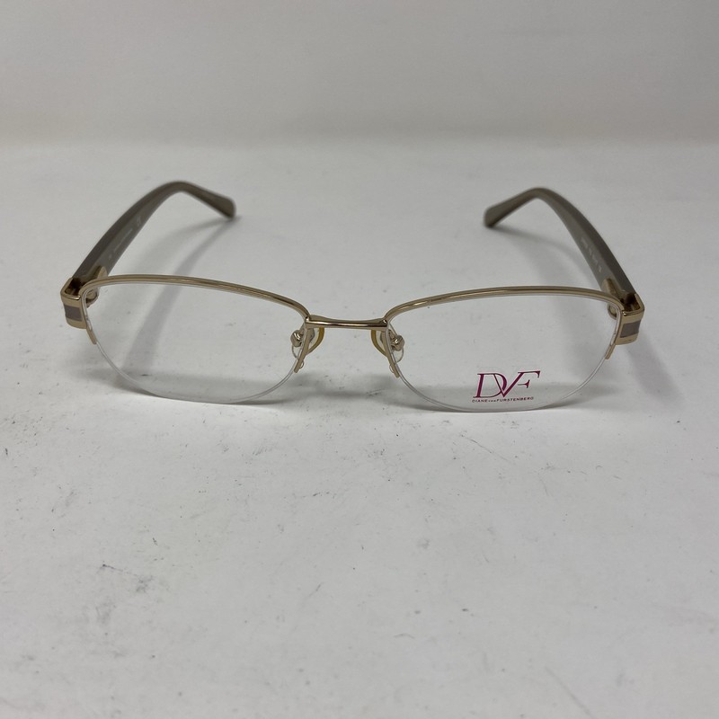 DIANE VON FÜRSTENBERG EYEWEAR DVF 8039 718 50-17-135 GOLD FLEX HINGE QW38