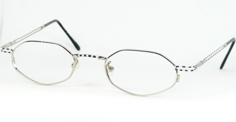 NA UND? Design MARION RAMM 26/F 106 W SILVER BLACK WHITE EYEGLASSES 46-20-142mm