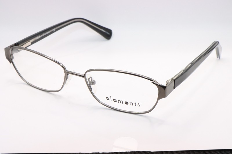 NEW ELEMENTS EL 268 GUNMETAL BLACK AUTHENTIC DESIGNER EYEGLASSES 54-18