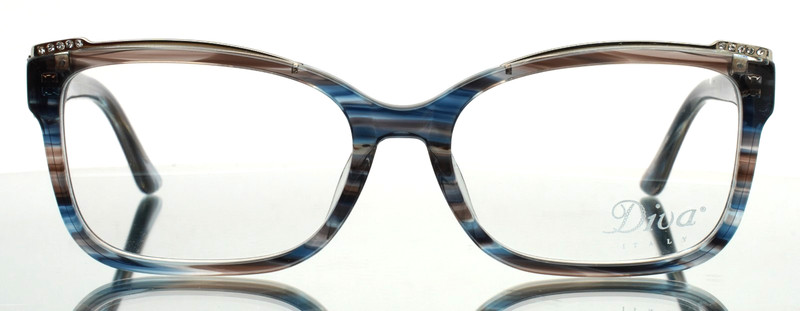 DIVA 5571 C.704 Blue Brown Womens Rectangle Eyeglasses 55-17-140 B:37 A gallery