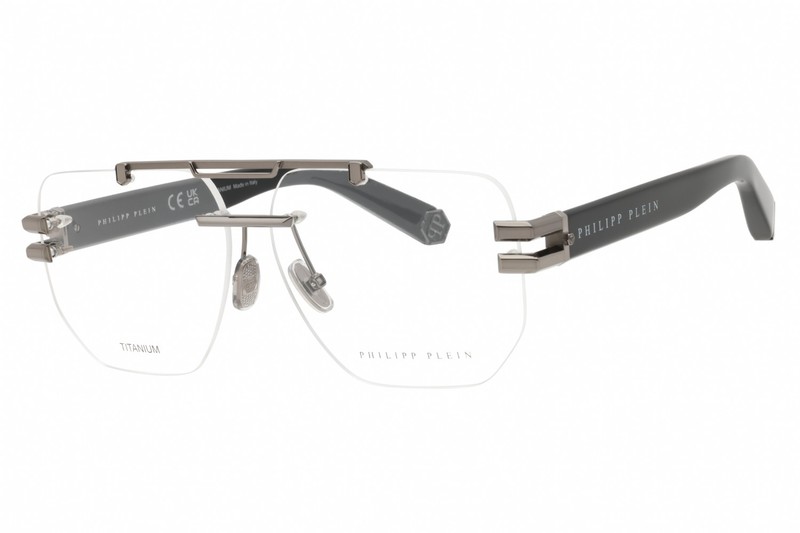 PHILIPP PLEIN VPP087-584-61 Eyeglasses Frame Size 61mm 12mm 150mm GUNMETAL Men