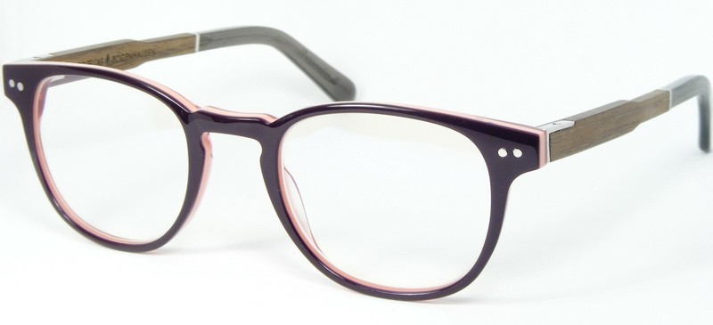 WOOD FELLAS BOGENHAUSEN 10936 Walnut Brown 599 PLUM /ROSE PINK GLASSES 47-21-145 gallery