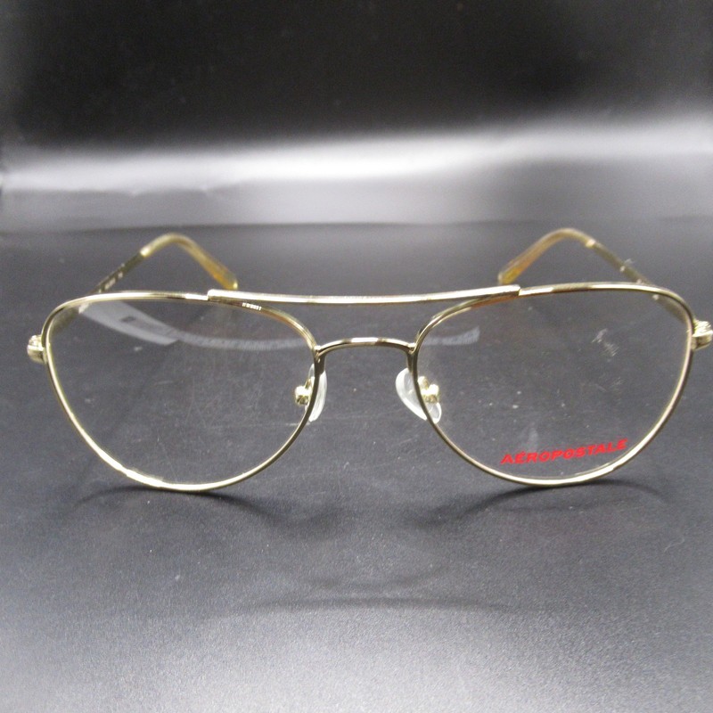 Aeropostale AEL0513 Gold Metal Aviator Eyeglass Frames 52-17-140 Pilot Style