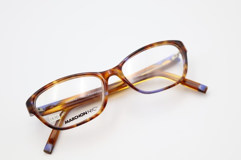 MARCHON NYC MONROE 214 Lt. Brown Violet Havana 53-16-135 Eyeglass Frames L630