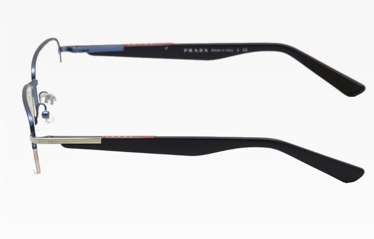 Timeless Versatile Prada VPS55B ACC1O1 Unisex Eyeglasses Metallic Aqua Blue gallery
