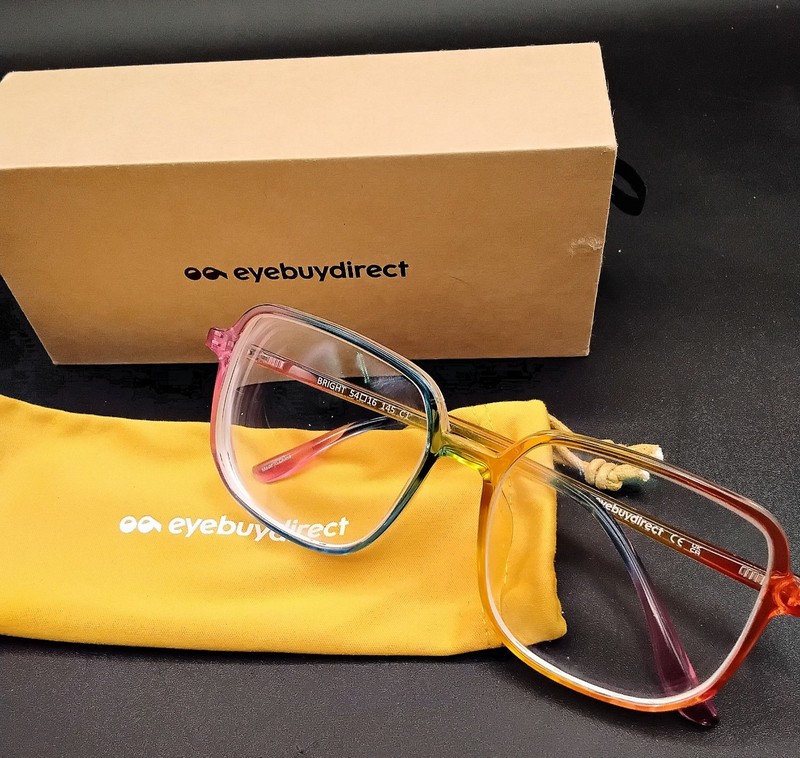 Eyebuydirect Eyeglasses BRIGHT 54-16-145 C1 Lg. Square Full Rim Rainbow NIB