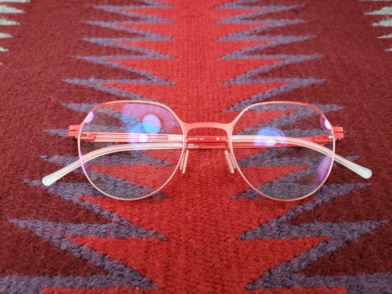 LOOL "Vector RD" Red Titanium Eyeglasses 48□20 140mm With Case Made In Spain gallery