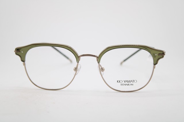 NEW KIO YAMATO KP-267U COL. 04 GREEN GUNMETAL GOLD AUTHENTIC EYEGLASSES 50-20 gallery