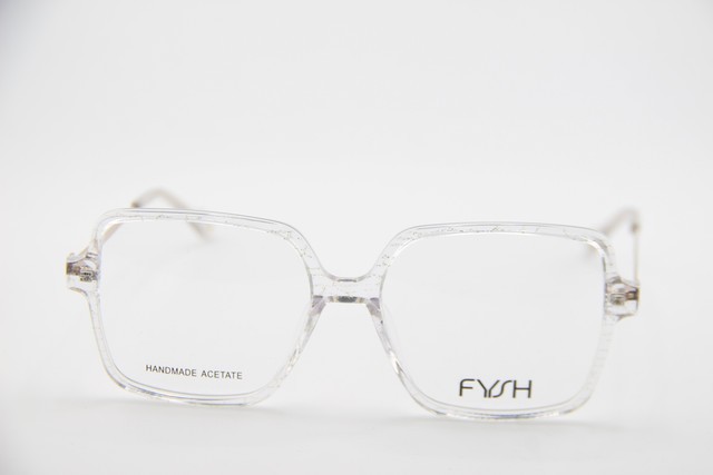 NEW FYSH 3751 S413 CLEAR GOLD GUNMETAL AUTHENTIC EYEGLASSES 53-16 gallery