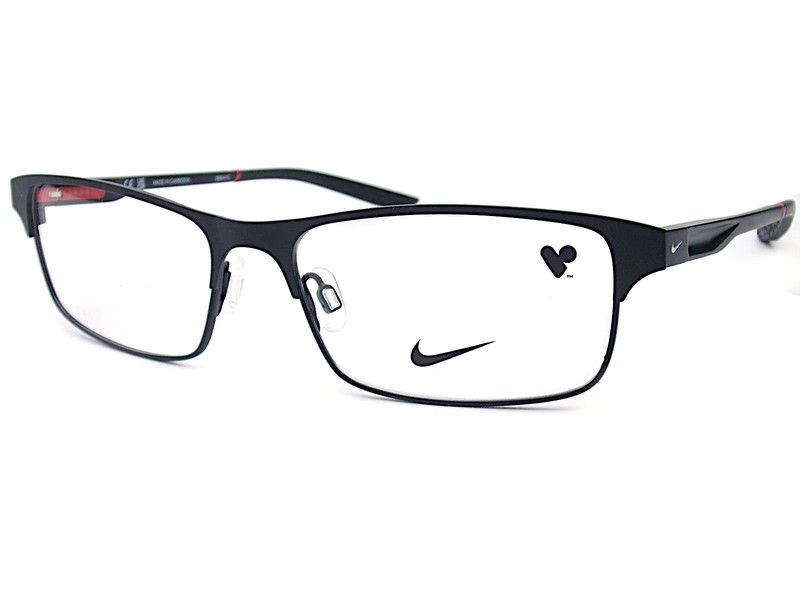 Nike Glasses Frame Satin Black 54mm Metal Spring Hinged Eyeglasses 8046 007