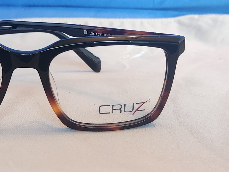 New Men's Cruz Eyeglass Frame Legacy Drive Black Plastic 54-18-145 gallery