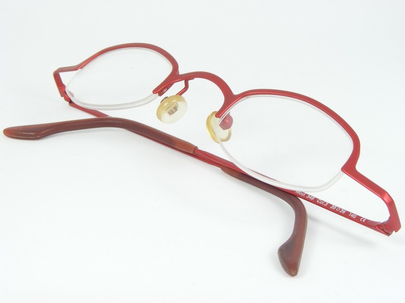 Vintage OPTIK BISCHOFF 348 Col 3 RED EYEGLASSES GLASSES METAL FRAME 39-26-133mm gallery