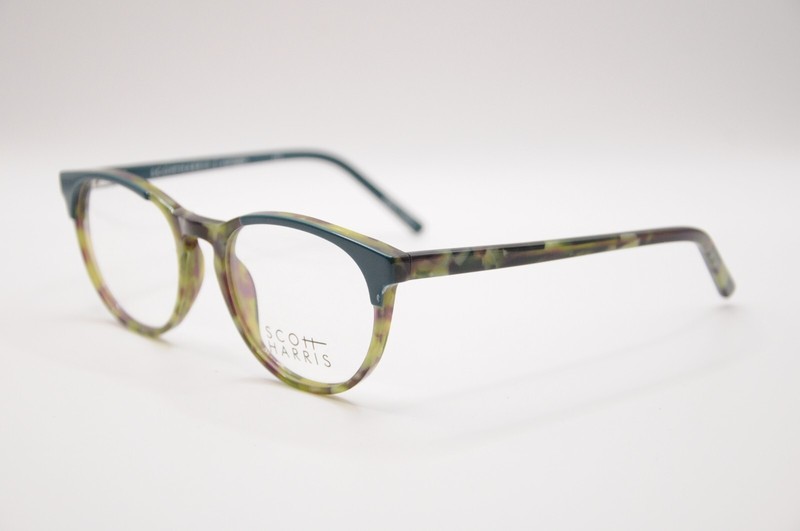 SCOTT HARRIS SH-560 C2 SQUARE EYEGLASS FRAMES GREEN/YELLOW TORT. 50-18-138 NEW gallery