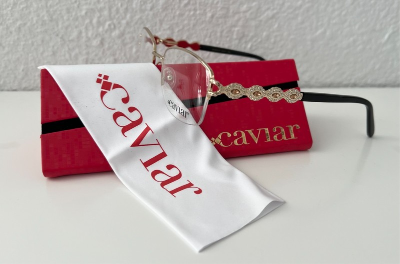 Caviar 2416 Eyeglasses Eye Glasses 21 Gold Brown Stones Authentic New 53mm