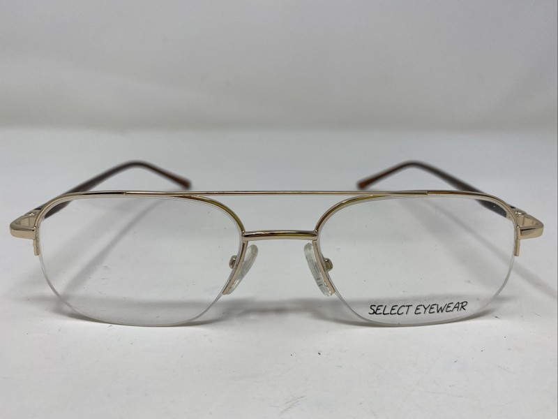 Select Eyewear Mod.5 01 51-17-140 Yellow Gold Half Rim Eyeglasses Frame SN88