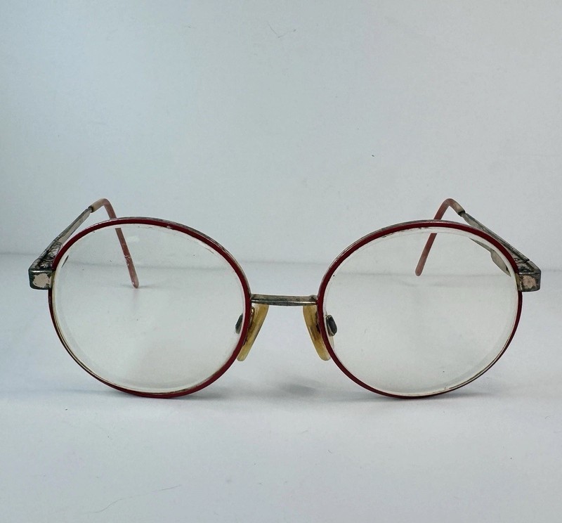Benetton O12 Vintage Eyeglass Frames Made In Italy 44[]16 120 Round Gold Tone gallery