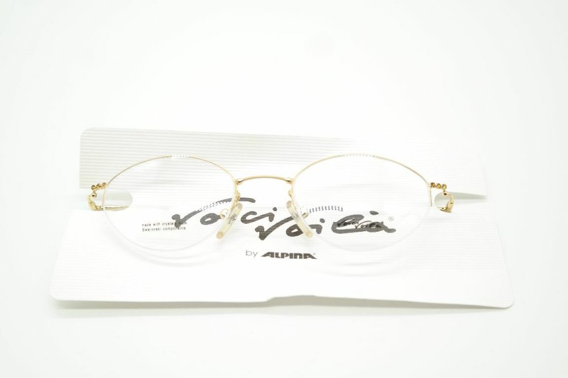 Vintage Alpina VV05 3 9512 Gold Multicolored Semirimless Glasses Frame NOS gallery