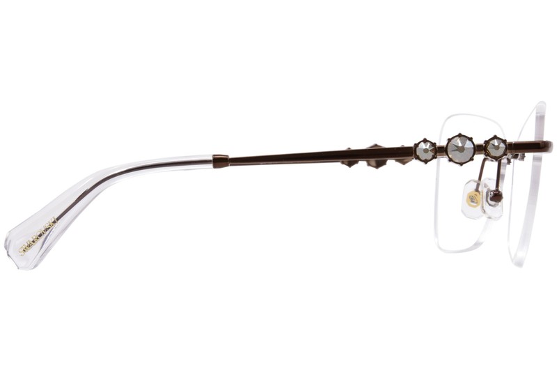 Swarovski SK1014 4002 Eyeglasses Women's Brown Rimless Butterfly Shape 53mm gallery