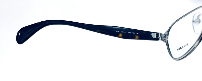 PRADA VPR 58U 1AB-1O1 BLACK HAVANA CAT EYE RX EYEGLASSES 53-17-140 MM ITALY NEW gallery