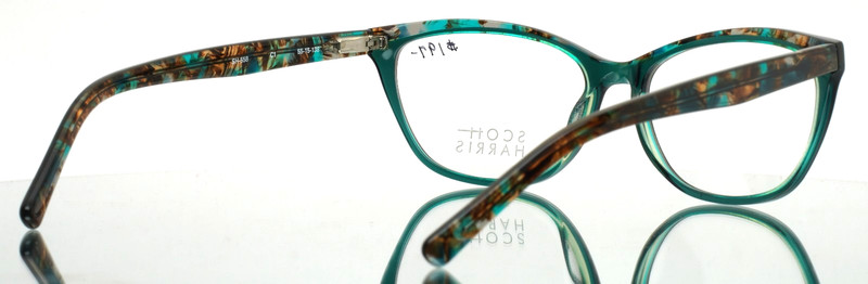SCOTT HARRIS SH-558 C1 Emerald Womens Semi Cat Eye Eyeglasses 55-15-138 B:37 A gallery