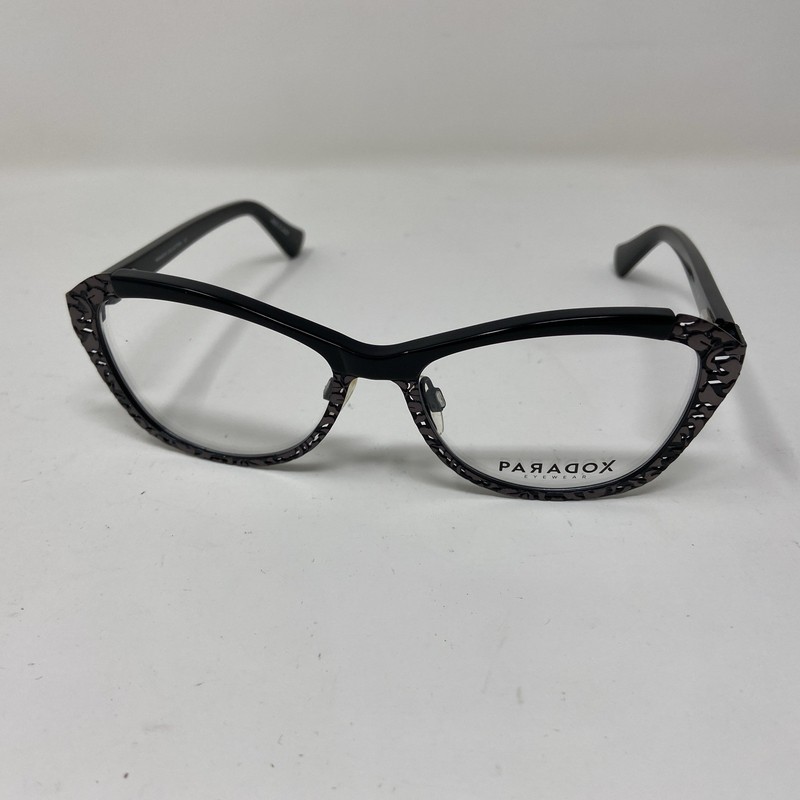 PARADOX COLLECTION EYEWEAR P5025 090 53-16-135 GLOSSY BLACK FLEX HINGE 152Y