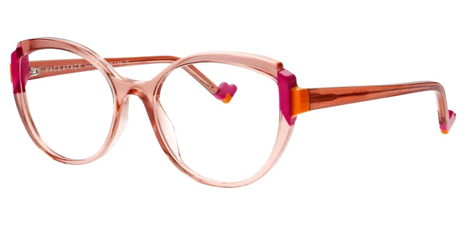 FACE A FACE BOCCA BLOOM 1 COL1704 CRYSTAL PEACH AUTHENTIC EYEGLASSES 52-17