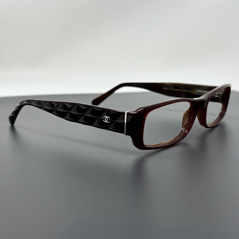CHANEL CH 3124 650 51mm Bordeaux Horn Quilted Cocomark Eyeglasses Frames Only